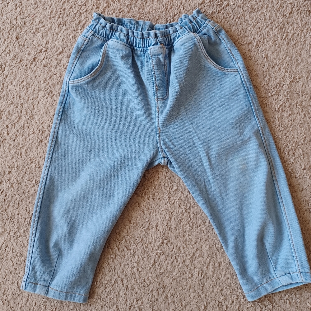 ZARA Paperbag Soft Denim Cottom Jeans for Baby Girl 12-18 months